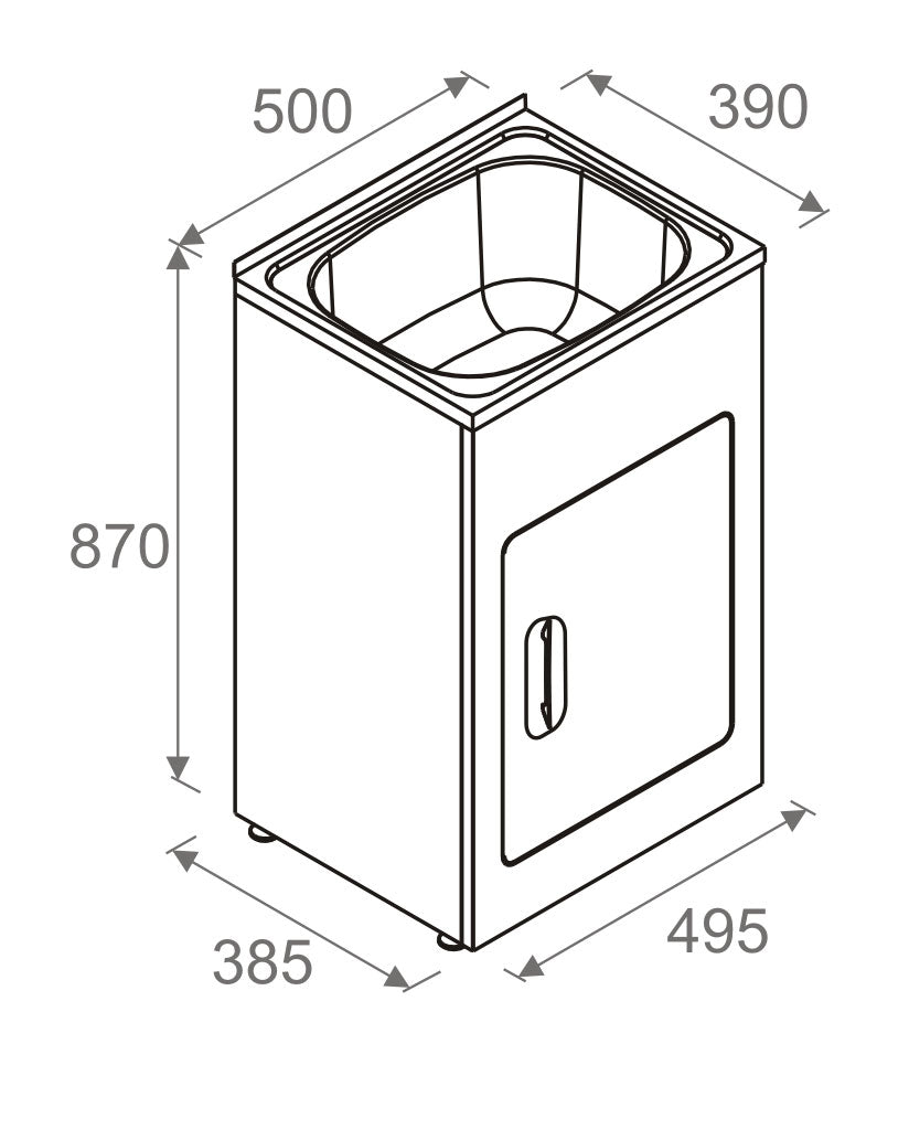 BLC-T27 Tulsa Laundry Troughs with Metal Cabinet (27 litre)