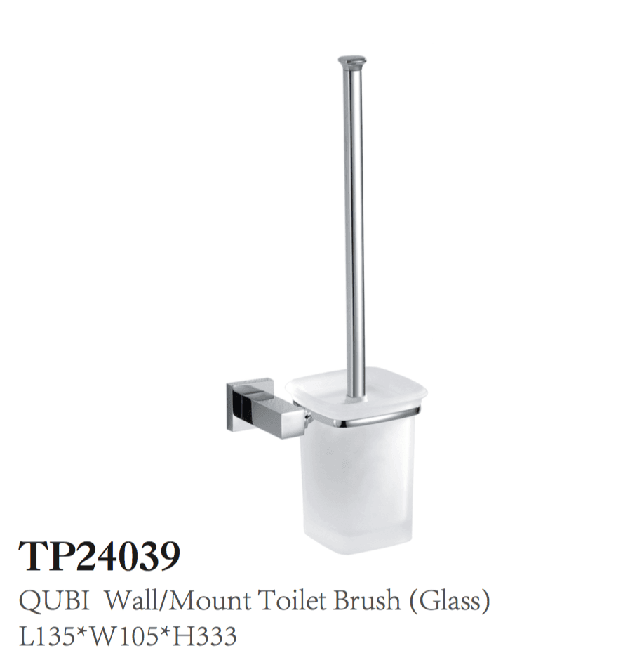 QUBI WALL/MOUNT TOILET BRUSH (GLASS) L135*W105*H333