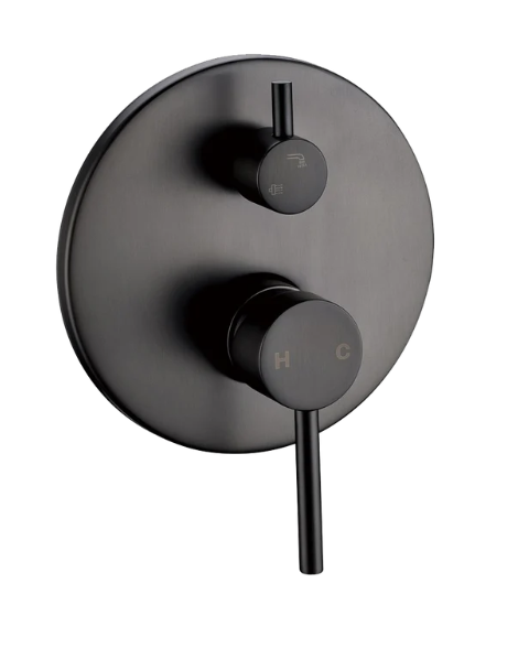 LUCID PIN Series Round Gun Metal Grey Shower/Bath Mixer Diverter(color up)