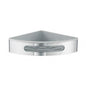 Corner Basket (Stainless Steel, Chrome finished with white plastic tray)