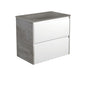 SATORI AMATO 750 Satin White Vanity with Industrial Panels Wall Hung