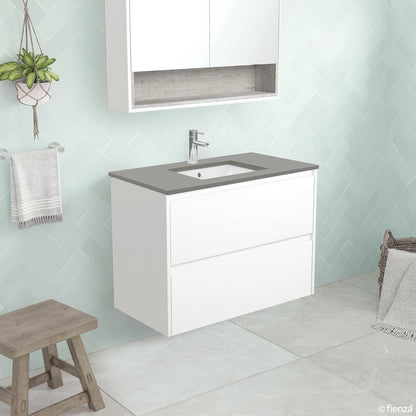 SARAH DOVE GREY AMATO 900 Satin White Vanity Wall Hung 1TH