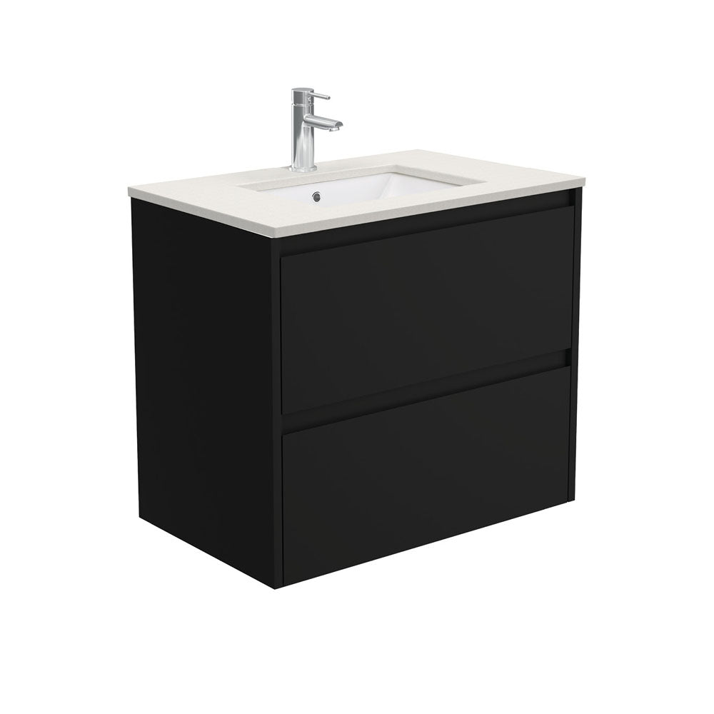 SARAH ROMAN SAND AMATO 750 Satin Black Vanity Wall Hung 1TH