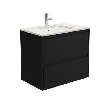 SARAH ROMAN SAND AMATO 750 Satin Black Vanity Wall Hung 1TH
