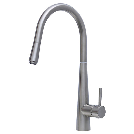 ISABELLA Deluxe Gooseneck Pull Out Kitchen Mixer Brushed Nickel