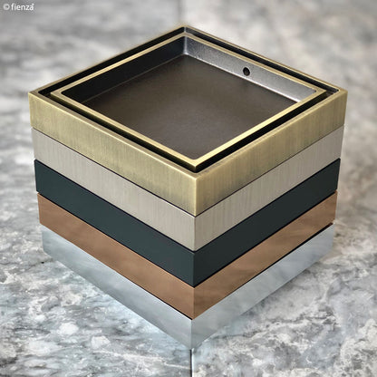 Square Tile Bed Floor Waste 75mm Matte Black