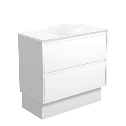 REBA Semi Inset BIANCO AMATO 900 Satin White Vanity On Kick NTH