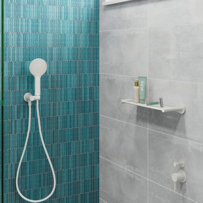 Kaya Shower Shelf, Matte White