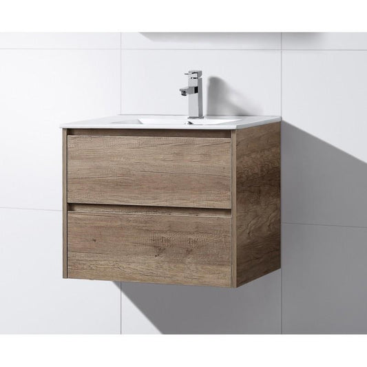 HW 750 Dark walnut Timber look wall hung vanity 750 x 465 x 560