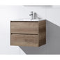 HW 750 Dark walnut Timber look wall hung vanity 750 x 465 x 560