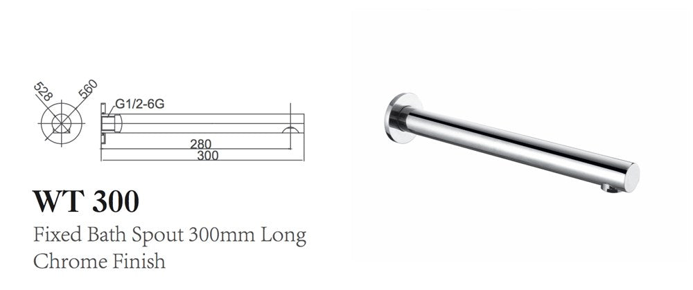 JAMIE Bath Spout  300mm CP*