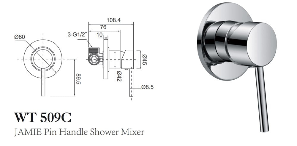 JESS/JAMIE Shower Mixer in Chrome