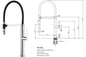 ROMEO Chrome Sink Mixer with Black Hose