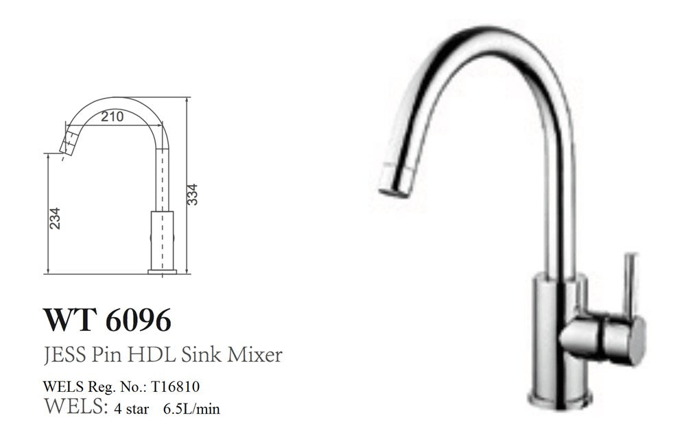 JESS Goose Neck Sink Mixer in Chrome