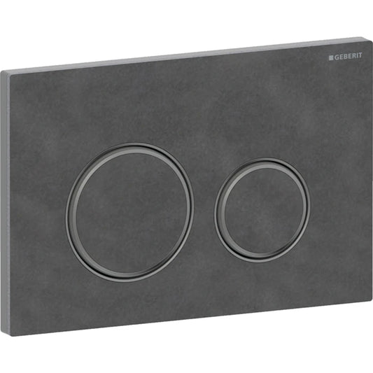 Geberit Sigma50 actuator plate, round, dual flush, metal colour black chrome