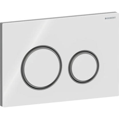 Geberit Sigma50 actuator plate, round, dual flush, metal colour black chrome