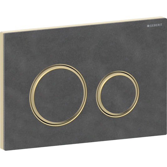 Geberit Sigma50 actuator plate, round, dual flush, metal colour brass-coloured