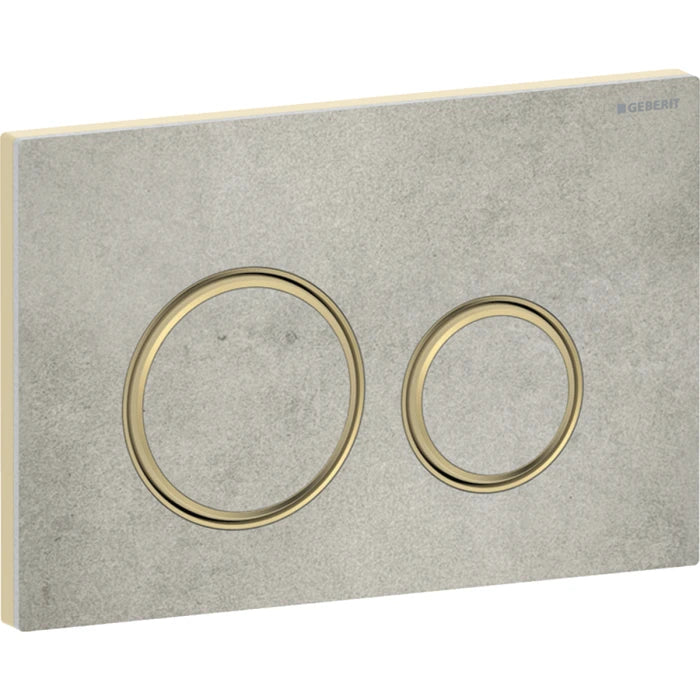 Geberit Sigma50 actuator plate, round, dual flush, metal colour brass-coloured