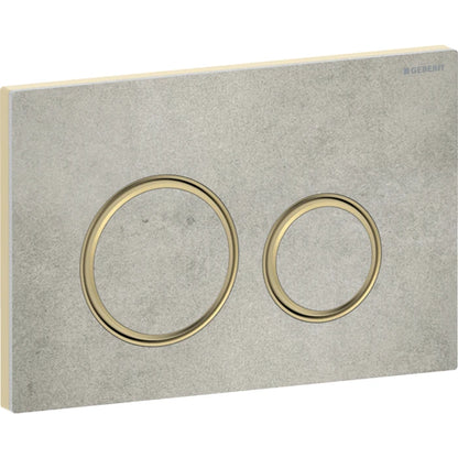 Geberit Sigma50 actuator plate, round, dual flush, metal colour brass-coloured