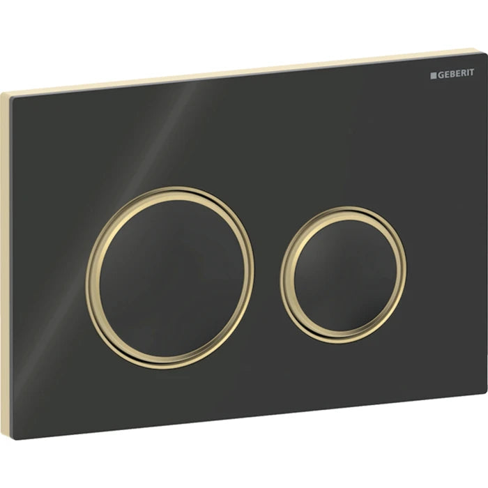 Geberit Sigma50 actuator plate, round, dual flush, metal colour brass-coloured