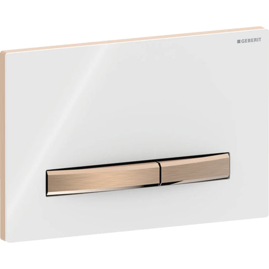 Geberit Sigma50 actuator plate, square, dual flush, metal colour red gold