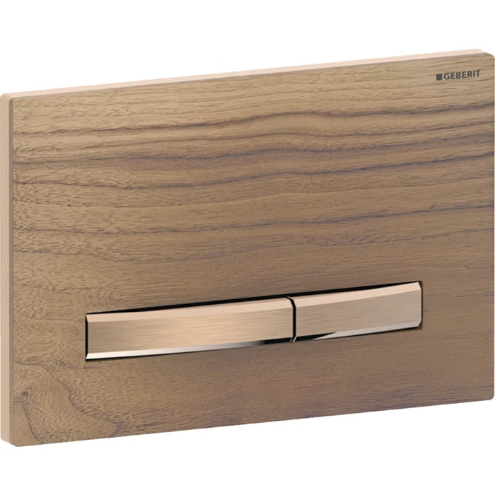 Geberit Sigma50 actuator plate, square, dual flush, metal colour red gold