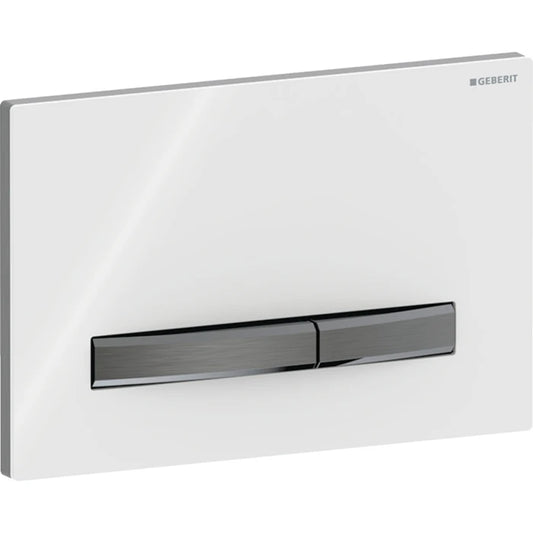 Geberit Sigma50 actuator plate, square, dual flush, metal colour black chrome