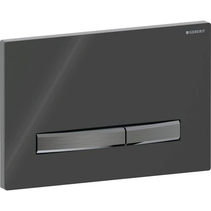 Geberit Sigma50 actuator plate, square, dual flush, metal colour black chrome