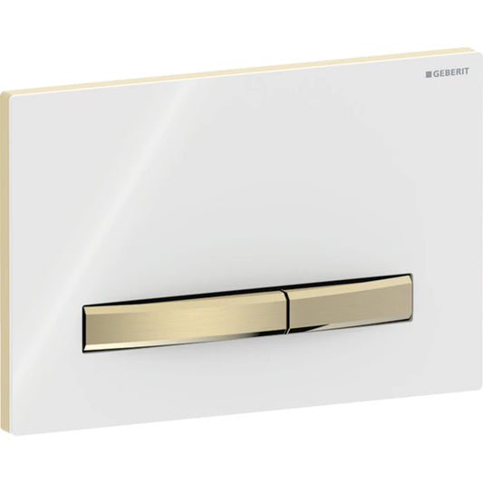Geberit Sigma50 actuator plate, square, dual flush, metal colour brass-coloured