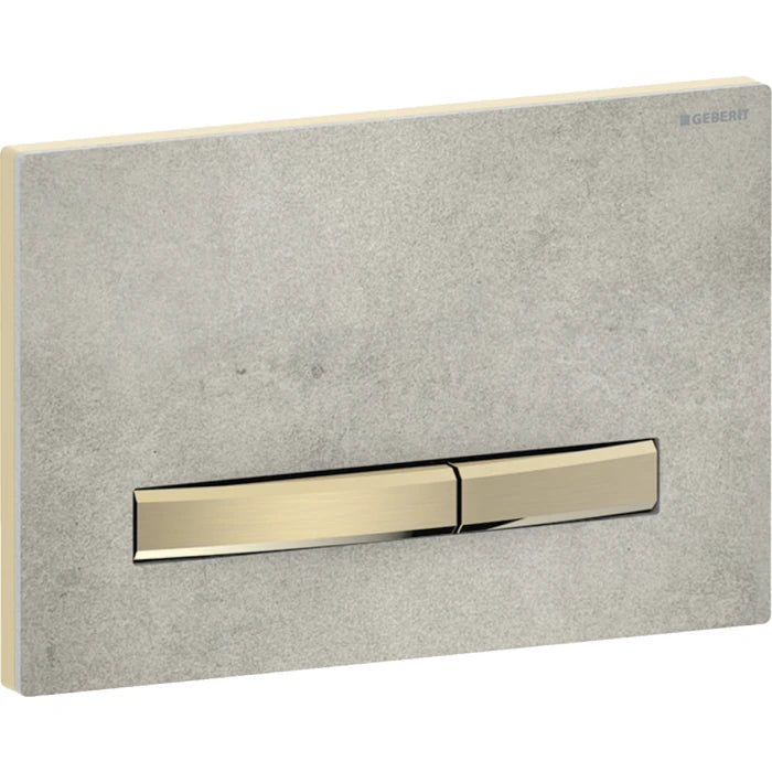Geberit Sigma50 actuator plate, square, dual flush, metal colour brass-coloured