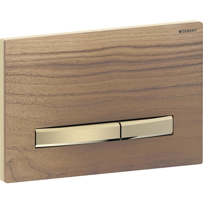 Geberit Sigma50 actuator plate, square, dual flush, metal colour brass-coloured