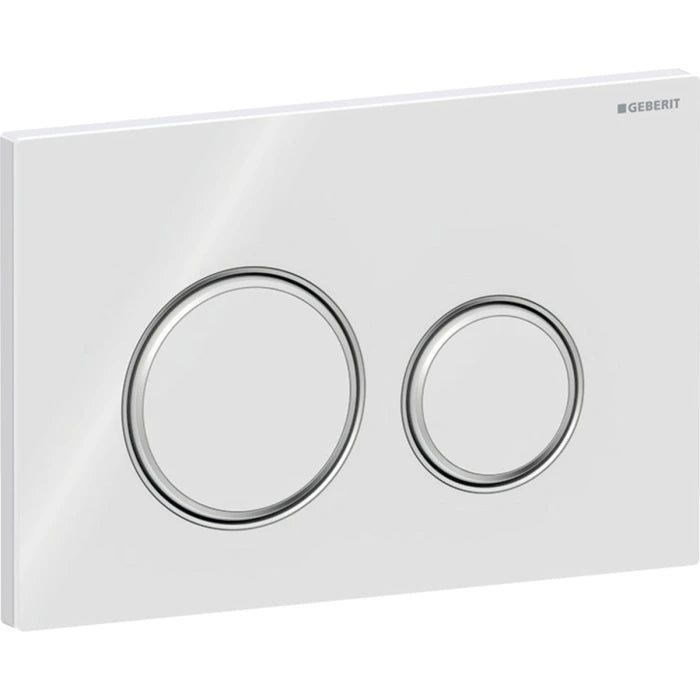 Geberit Sigma50 actuator plate, round, dual flush, metal colour chrome-plated