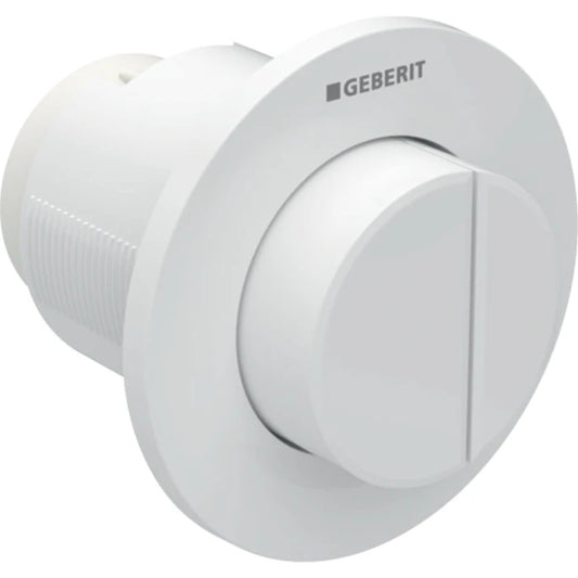 Geberit Type 01 remote flush actuation, round, pneumatic, dual flush, for Sigma concealed cistern 8 cm, concealed actuator, protruding