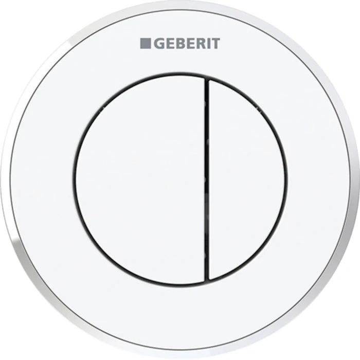 Geberit Type 10 remote flush actuation, round, pneumatic, dual flush, for Sigma concealed cistern 8 cm, concealed actuator