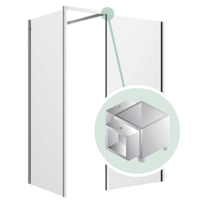 KUBIX Walk In Shower Panel - Chrome