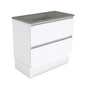 SATORI QUEST 900 Gloss White 2 Drawer Vanity On Kick