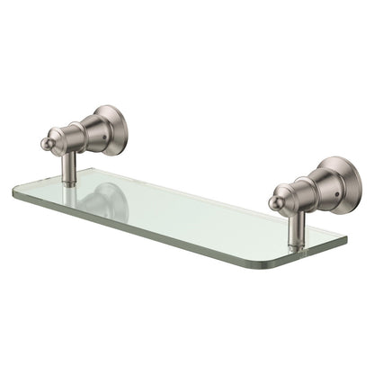 LILLIAN PVD Brushed Nickel Glass Shelf