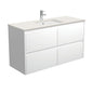 SARAH ROMAN SAND AMATO 1200 Satin White Vanity Wall Hung 1TH