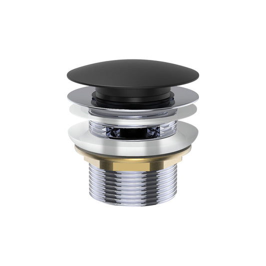 Pull Out Pop Up Bath Waste 40mm Matte Black with Overflow 55mm Thread Length