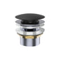Pull Out Pop Up Bath Waste 40mm Matte Black with Overflow 55mm Thread Length