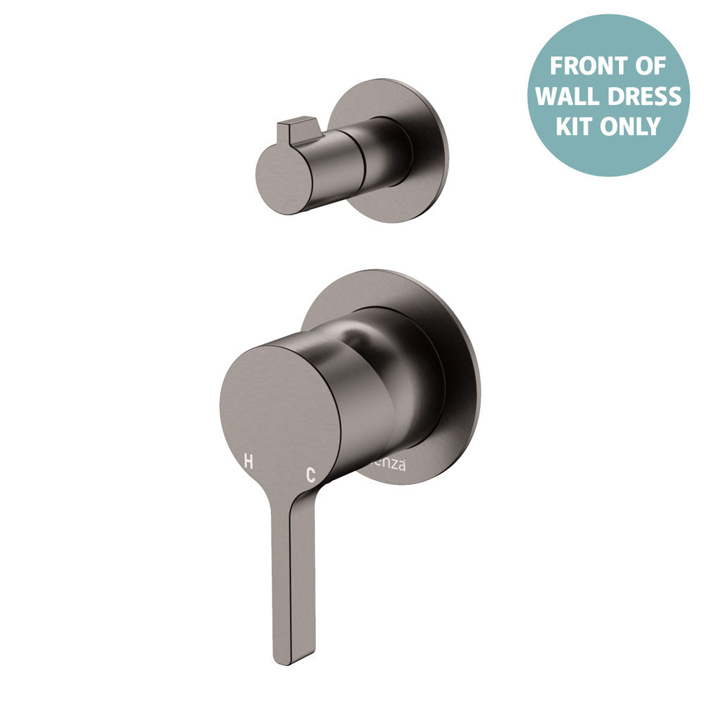 Sansa Wall Diverter Mixer Dress Kit, Small Round Plates, Gun Metal