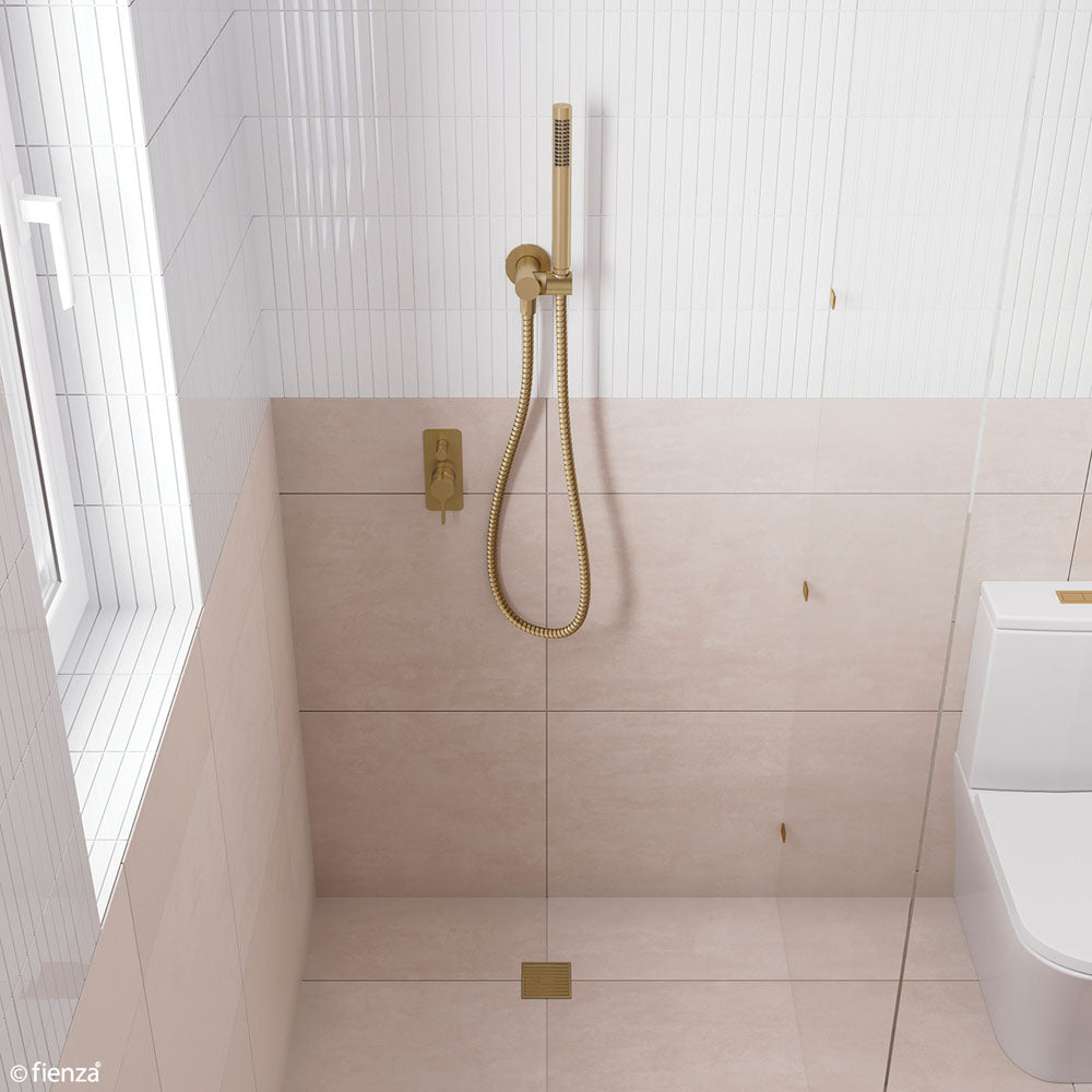 FLOOR WASTE 100mm Square Slim Grate 88mm outlet Antique Brass