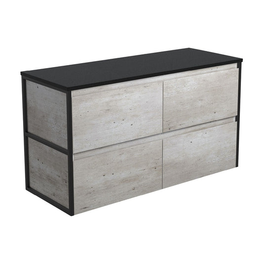 AMATO INDUSTRIAL 1200 Cabinet Matte Black Frames Wall Hung