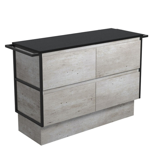 AMATO INDUSTRIAL 1200 Cabinet Matte Black Towel Rails On Kick