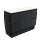 Fingerpull 1200mm Satin Black Cabinet on Kick