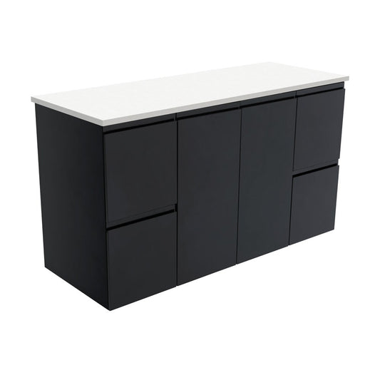 Fingerpull 1200mm Satin Black Wall Hung Cabinet