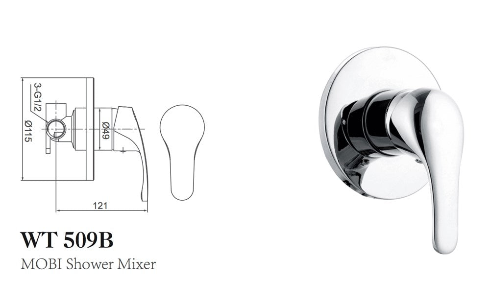 MOBI Shower Mixer Chrome