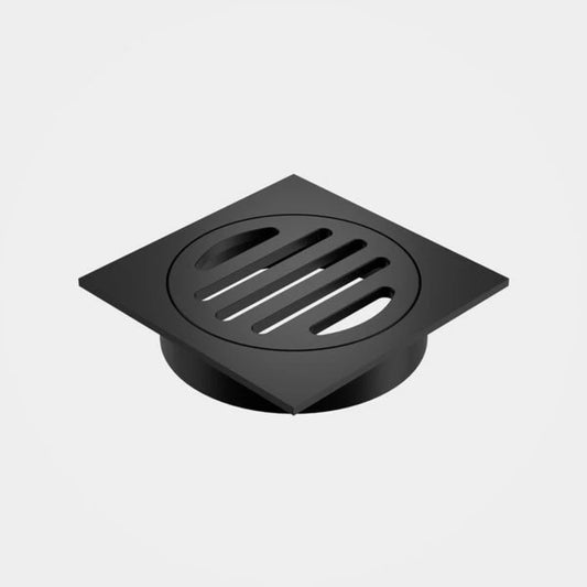 Caroma Square Floor Waste - 80mm Outlet - Matte Black