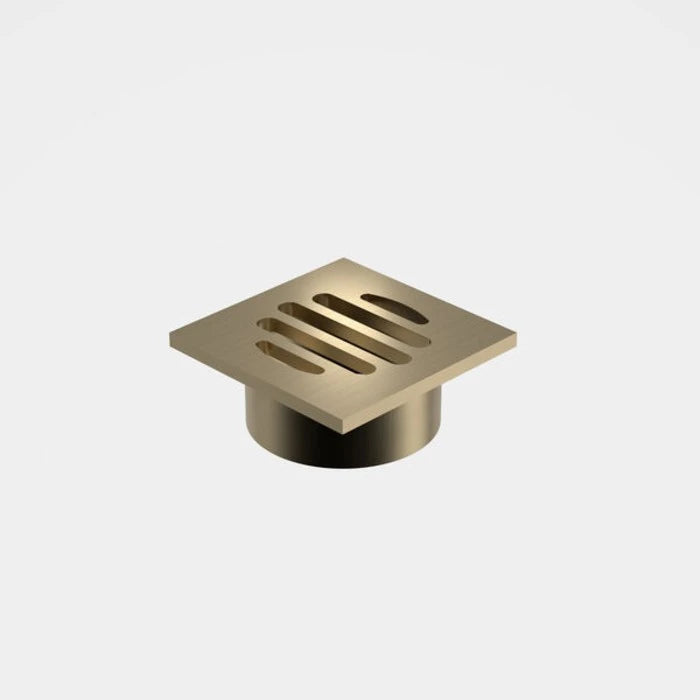 Caroma Square Floor Waste - 50mm Outlet - Grate - Brushed Brass