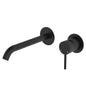 KAYA Basin/Bath Wall Mixer 200mm Outlet Set Matte Black Round Plates